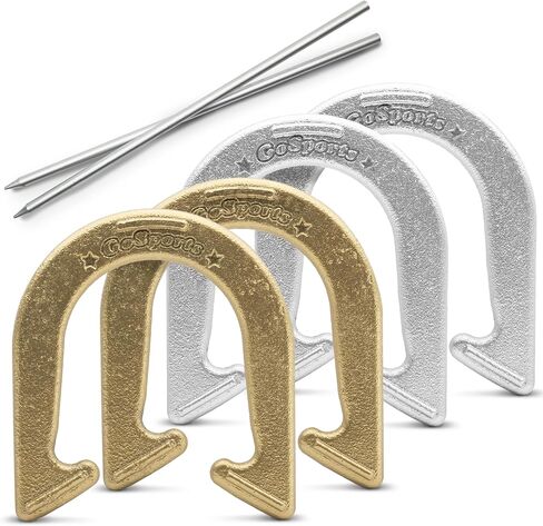 GoSports Steel Horseshoes Outdoor Game Set - Official Size and Weight - Gold & Silver or Red & Blue in Saudi Arabia