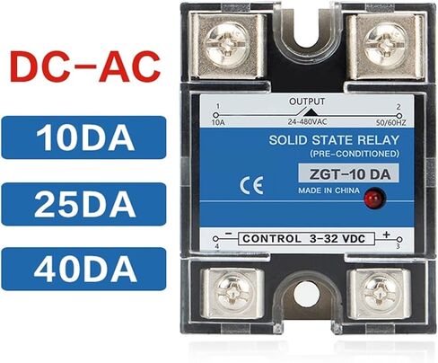 CG 10A 25A 40A 60A 80A 100A مرحلة واحدة DC التحكم AC 220V الحالة الصلبة التتابع بالوعة الحرارة 3-32VDC إلى 24-480VAC غطاء بلاستيكي SSR(80DA) in Saudi Arabia