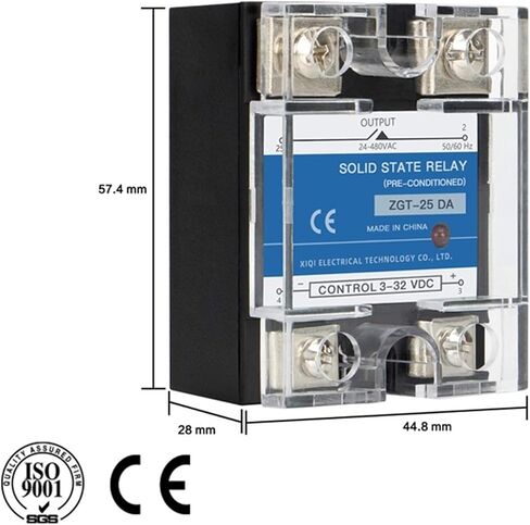 CG 10A 25A 40A 60A 80A 100A مرحلة واحدة DC التحكم AC 220V الحالة الصلبة التتابع بالوعة الحرارة 3-32VDC إلى 24-480VAC غطاء بلاستيكي SSR(80DA) in Saudi Arabia