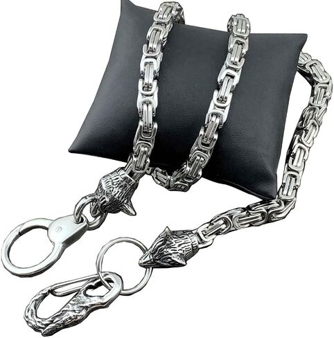 Wolf Men's Stainless Steel Biker Wallet Chain Trousers Pants Keychain Necklace in Saudi Arabia
