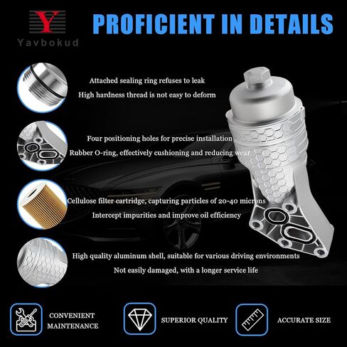 2025 Upgrade Aluminum 26300-3LAA0 Oil Filter Housing Compatible with Hyundai Palisade 2020-25,Genesis 2016,Genesis G80 2017-20,for Kia Sorento 2019-20,Cadenza 2017-20,Sedona 2019-21,Telluride 2020-24 in Saudi Arabia