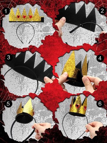 6 Pcs Halloween Heart Queen Costume Accessories for Women Queen Heart Crown Party Accessories Headband Scepter Wand in Saudi Arabia