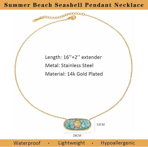 18K Gold Plated Starfish Pendant Necklace Stainless Steel Conch & Pearl Chain Choker for Women Ocean Jewelry in Kuwait