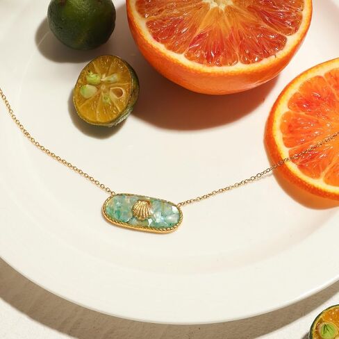 18K Gold Plated Starfish Pendant Necklace Stainless Steel Conch & Pearl Chain Choker for Women Ocean Jewelry in Kuwait