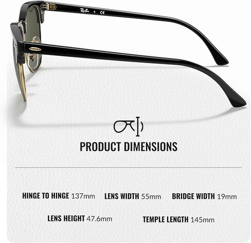 Ray-Ban RB3016F CLUBMASTER Square Shaped Sunglasses for Men & Women with Official RAYBAN Eyewear Kit in Saudi Arabia
