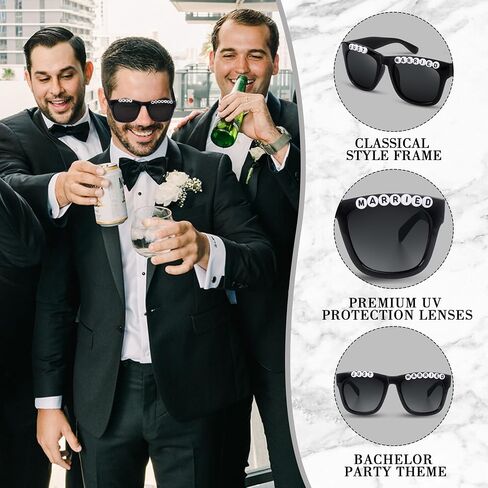 Edussy Bachelor Party Decorations Groom Sunglasses in Saudi Arabia