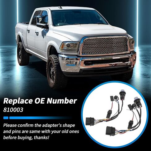 2pcs Projector Headlight Converter Adapter Wire for Ram 1500 2500 3500 2013-2018 No.810003 Head Lamp Harness Connector in Saudi Arabia