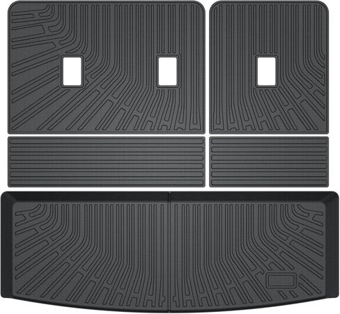 Cartist Cargo Liner يناسب Ford Explorer 2020-2024 (6&7 الركاب) ملحقات جميع الأحوال الجوية بطانة صندوق السيارة للمستكشف خلف الصف الثاني (حصيرة صندوق السيارة مع حصيرة مسند الظهر) in Saudi Arabia