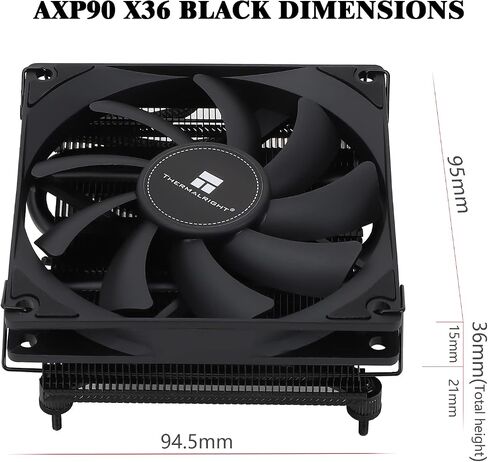 مبرد وحدة المعالجة المركزية AXP90 X36 منخفض المستوى ITX، ارتفاع 36 مم، مروحة وحدة المعالجة المركزية TL-9015 رفيعة PWM، مبرد تبريد الكمبيوتر ITX، لـ AMD: AM4 AM5/Intel LGA1150/1151/1200/1700 in Saudi Arabia