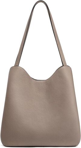 S-ZONE Soft Genuine Leather Tote Bag for Women, Shoulder Handbag with Zipper, Purses with Bottom Metal Rivets in Saudi Arabia
