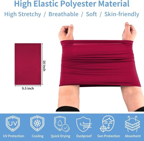 5 Pack Neck Gaiter Face Cover for UV Sun Protection, Breathable Cooling Face Mask for Men Women, Dustproof Neck Gator for Outdoor Sports, Reusable Bandana Scarf (15.75"x9.8", 5 Colors) in Kuwait