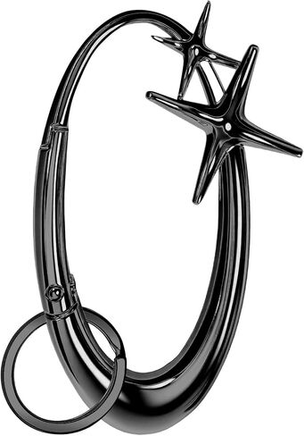 سلسلة مفاتيح Star Carabiner، Y2K كبيرة جدًا من الكروم اللامع، الحد الأدنى من مادة السبائك اللطيفة لحقيبة يد محفظة مفاتيح السيارة in Kuwait