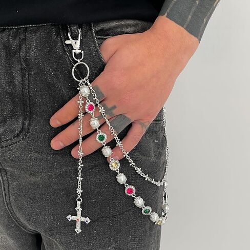 Streetwear Pants Chains for Men - Layered Gold Tone/Wallet Chains Jeans Pocket Chain, Fashion Punk Jewelry Accessory in Kuwait