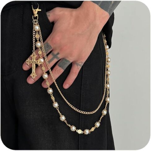 سلاسل السراويل الشارع الشهير للرجال - الطبقات الذهب لهجة / سلاسل المحفظة الجينز سلسلة الجيب، الأزياء الشرير مجوهرات التبعي in Kuwait