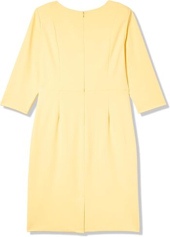 Adrianna Papell Women's Knit Crepe TIE Waist Sheath, Warm Sun in Saudi Arabia