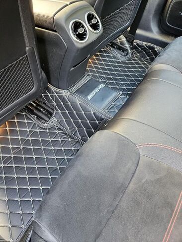 سجادات أرضية مخصصة للسيارات لسيارة Mercedes Benz A B C CLA CLS CLK GLE GLS GLA GLK GL ML G S GLC SL CL SLC R SLK إلخ... سجادة سيارة جلدية مضادة للانزلاق مناسبة لجميع الأحوال الجوية (بيج) in Saudi Arabia