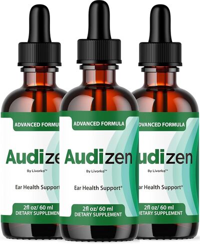 (3 Pack) Audizen Ear Drops - Original Audizen Drops Advanced Ear Health Support Supplement Liquid Premium All Natural for Healthy Ringing Ear, Audi Zen Ear Balance Support, 3 Bottles for 3 Months in Saudi Arabia