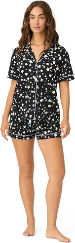 PJ Salvage Women's [Amazon Exclusive] Cool Touch Jersey Notch Collar 2-Piece Pj Set in Saudi Arabia