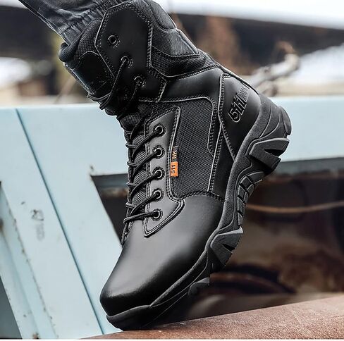 CLSQLXYJZC Men's military and Tactical Boots for men, Durable Rubber Sole Military Work and Desert Boots,Outdoor Lace-Up Sports Lightweight Breathable Hiking Shoes in Kuwait