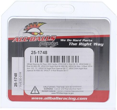 جميع كرات السباق 25-1748 مجموعة محمل العجلات الخلفية ABS متوافقة مع/استبدال لهارلي V-Rod VRSCAW 2009-2010، V-Rod VRSCDXA Night Rod Special ABS 2008، V-Rod VRSCF Muscle 2009-2016 in Kuwait
