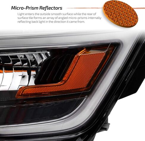 AKKON - Fits 2016-2019 Ford Explorer Sport Model LED DRL Black Headlights Replacement - Left Side in Saudi Arabia
