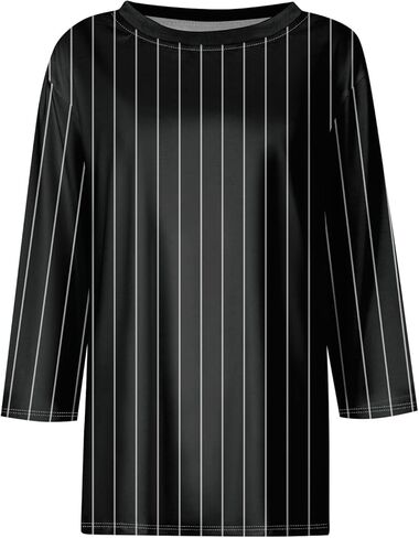 قمصان نسائية بأكمام 3/4 بطول 2025 قمصان برقبة دائرية وأكمام ثلاثة أرباع تيشيرتات صغيرة in Kuwait