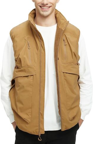 Men's Outerwear Vests Winter Vest Warm Water-Resistant Fleece Lined Mock-Neck Casual Outdoor Sleeveless Jacket in Saudi Arabia