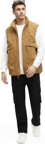 Men's Outerwear Vests Winter Vest Warm Water-Resistant Fleece Lined Mock-Neck Casual Outdoor Sleeveless Jacket in Saudi Arabia