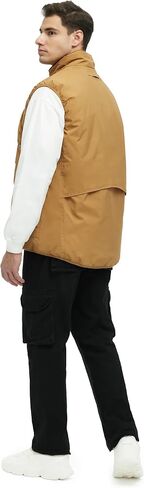 Men's Outerwear Vests Winter Vest Warm Water-Resistant Fleece Lined Mock-Neck Casual Outdoor Sleeveless Jacket in Saudi Arabia