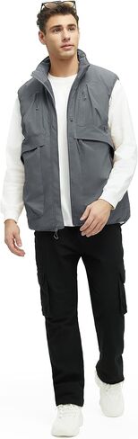 Men's Outerwear Vests Winter Vest Warm Water-Resistant Fleece Lined Mock-Neck Casual Outdoor Sleeveless Jacket in Saudi Arabia