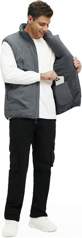 Men's Outerwear Vests Winter Vest Warm Water-Resistant Fleece Lined Mock-Neck Casual Outdoor Sleeveless Jacket in Saudi Arabia