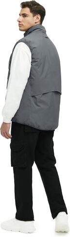 Men's Outerwear Vests Winter Vest Warm Water-Resistant Fleece Lined Mock-Neck Casual Outdoor Sleeveless Jacket in Saudi Arabia