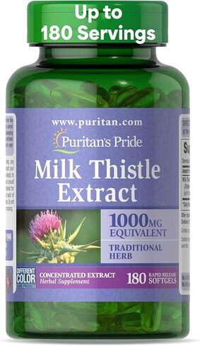 Puritan's Pride Milk Thistle , 180 Count (Pack of 2) in Kuwait