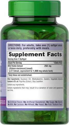 Puritan's Pride Milk Thistle , 180 Count (Pack of 2) in Kuwait