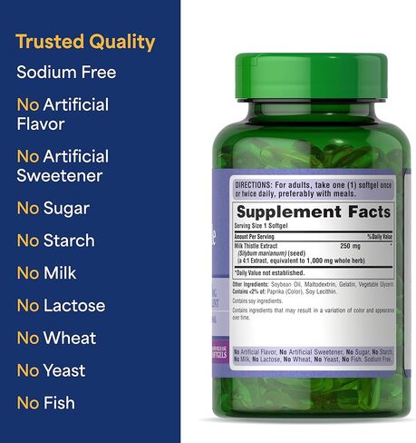 Puritan's Pride Milk Thistle , 180 Count (Pack of 2) in Kuwait