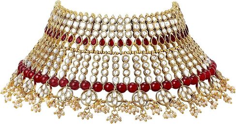 مجموعة مجوهرات الزفاف من Aheli Kundan Choker Necklace هدية للنساء in Saudi Arabia
