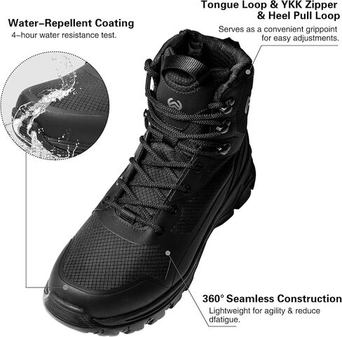 Men's Waterproof Hiking Boots Non Slip Work boot for men lightweight Treeking Shoes Black Tactical Combat botas de trabajo para hombre in Saudi Arabia