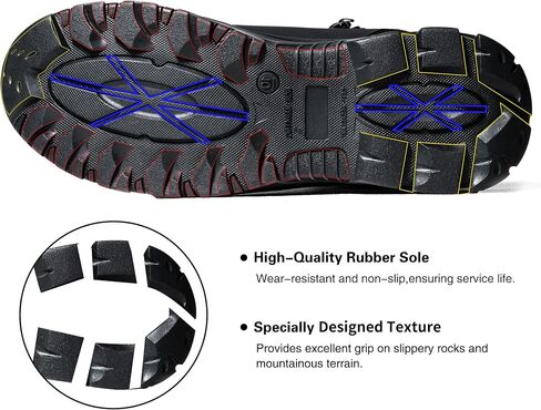 Men's Waterproof Hiking Boots Non Slip Work boot for men lightweight Treeking Shoes Black Tactical Combat botas de trabajo para hombre in Saudi Arabia