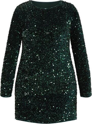 City Chic Plus Size Sequin Eclipse Plum Dress in Saudi Arabia