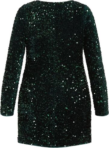City Chic Plus Size Sequin Eclipse Plum Dress in Saudi Arabia