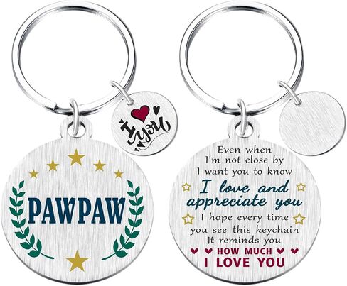 Yobent Pawpaw Gifts for Men, I Love You Pawpaw Birthday Keychain Present from Granddaughter Grandson, Unique Christmas Appreciate Gift Ideas in Saudi Arabia