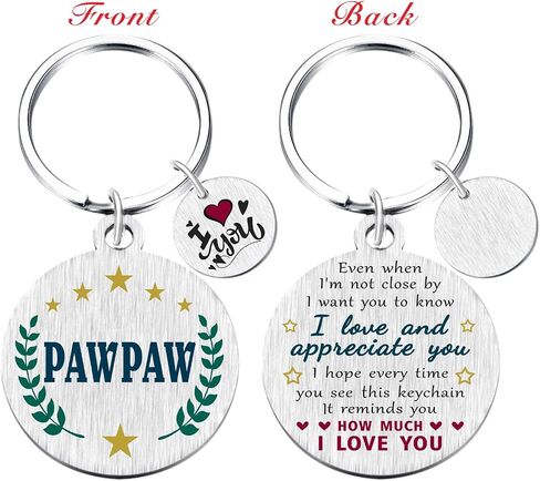 Yobent Pawpaw Gifts for Men, I Love You Pawpaw Birthday Keychain Present from Granddaughter Grandson, Unique Christmas Appreciate Gift Ideas in Saudi Arabia