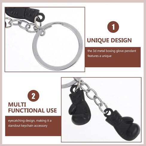Amosfun 4 Pcs Boxing Keychain Metal 3D Gloves Pendant Keyring for Boxing Lovers Sports Enthusiasts Novelty Sports Party Favors in Saudi Arabia