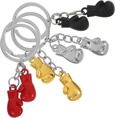 Amosfun 4 Pcs Boxing Keychain Metal 3D Gloves Pendant Keyring for Boxing Lovers Sports Enthusiasts Novelty Sports Party Favors in Saudi Arabia