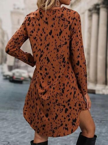 SISKIN Women's V Neck Boho Summer Dress 2025 Lightweight Shrugs Flowy Roll Up Long Sleeve Short Dresses in Saudi Arabia