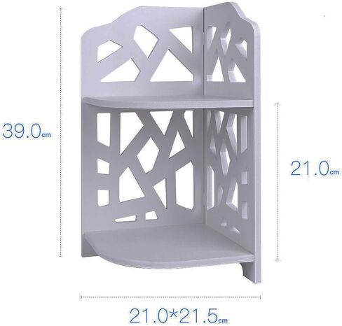 HornTide Brief Fashion Organizer Storage Rack 2-Tier Corner Shelf for Cosmetic Doll Potted-Plant Vitamins Supplements Caddy DIY Desk Table Decoration Wood-Plastic Composites White in Saudi Arabia