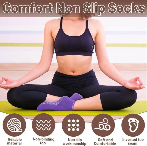 20 Pairs Grip Yoga Socks for Women, Non Slip Pilates Socks Bulk, Anti Skid Barre Ballet Sock for Yoga, Barre, Hospital, Barefoot Workout in Saudi Arabia
