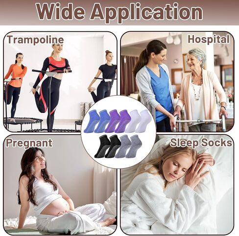 20 Pairs Grip Yoga Socks for Women, Non Slip Pilates Socks Bulk, Anti Skid Barre Ballet Sock for Yoga, Barre, Hospital, Barefoot Workout in Saudi Arabia