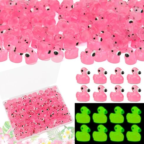 100pcs Mini Flamingo Resin Ducks, Pink Flamingo Figurine Tiny Resin Animals Set Toy Bulk for Garden Lawn Flamingos Decor DIY Craft Dollhouse Micro Landscape Fairy Party Gifts in Saudi Arabia