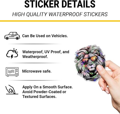3Pcs Cool Lion with Sunglasses Sticker, Leo Face Bumper Sticker, Lion Head Stickers, King Animals Vinyl Decal, Funny Leo Stickers for Laptop Water Bottle Phone Hard Hat 3" (Lion 1) in Saudi Arabia